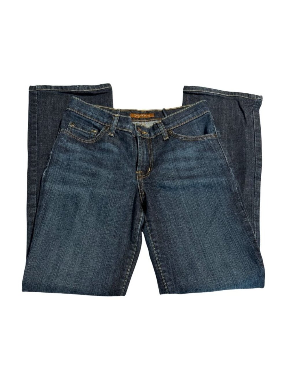 David Kahn Womens Dark Wash Denim Jeans With Classic Fit & Stitch Detail Size 4